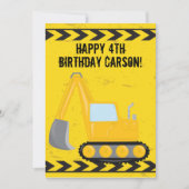 Custom Kids Construction Vehicle Happy Birthday Karte (Vorderseite)