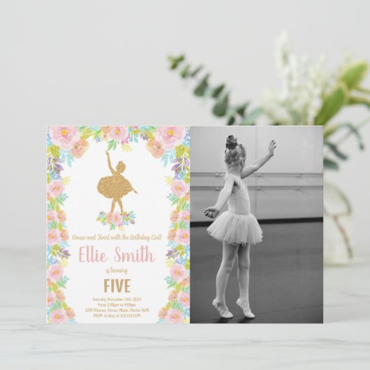 Custom Kids Dance Party Einladung (Stehend Vorderseite)