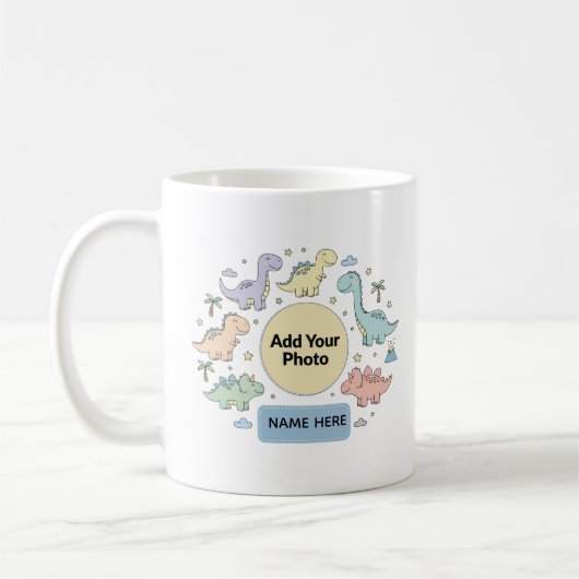 Custom Kids Dinosaur Photo Mug Kaffeetasse (Links)