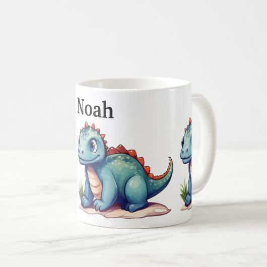 Custom Kids Dinosaurier Sublimination Kaffeetasse (VorderseiteRechts)