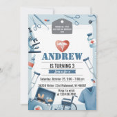 Custom Kids Doctor Medical Birthday Party  Einladung (Vorderseite)