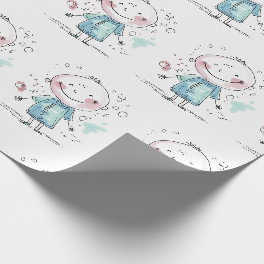 custom kids drawing geschenkpapier (Ecke)