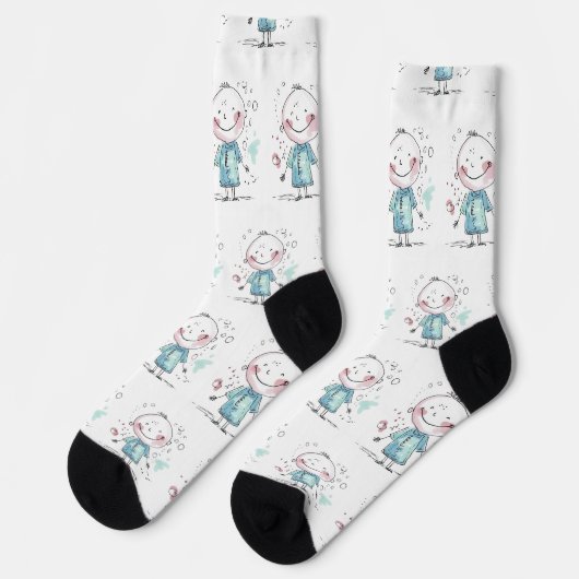 custom kids drawing socken (Linkes Detail)