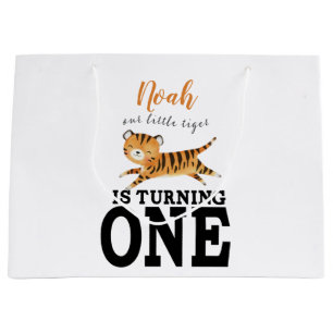 Custom Kids First Birthday Monogram Große Geschenktüte