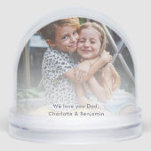 Custom Kids Foto Modern Keepake Vater Schneekugeln (Vorderseite)