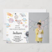 Custom Kids Galaxy Party laden Einladung (Vorderseite)