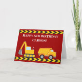 Custom Kids Happy Birthday Red Dump Truck Karte (Vorderseite)