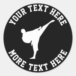 Custom Kids karate martial arts Geburtstagsparty Runder Aufkleber