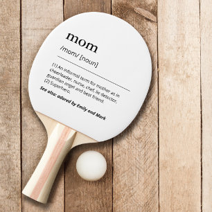 Custom Kids lustige Mama Definition schwarz-weiß Tischtennis Schläger