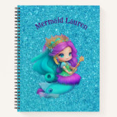 Custom Kids Mermaid-Notebook Notizblock (Vorderseite)