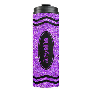 Custom Kids Name Lila Glitzer Crayon Tumbler Thermosbecher