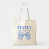 Custom Kids Names Blue Coquette Mama Mother Day Tragetasche (Rückseite)