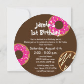 Custom kid's niedliche süße Runde Donut Geburtstag Einladung (Rückseite)