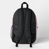 custom kids or teen name pink  bedruckter rucksack (Rückseite)