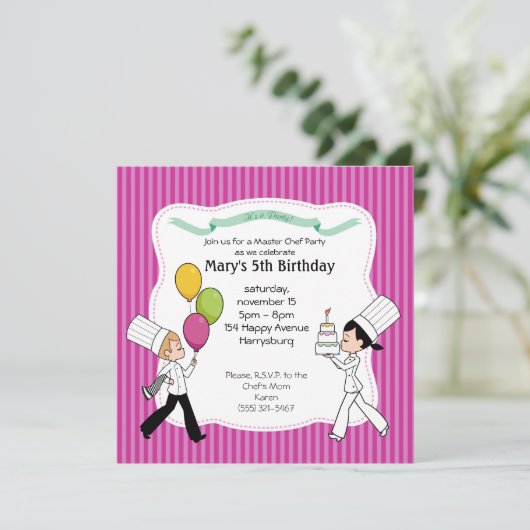 Custom Kids Party Einladung mit einzigartigem Artw (Stehend Vorderseite)