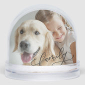 Custom Kids Pet Family Photo Snow Globe Schneekugeln (Vorderseite)