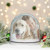 Custom Kids Pet Family Photo Snow Globe Schneekugeln