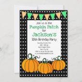Custom Kids Pumpkin Patch Geburtstag Einladung (Vorderseite)