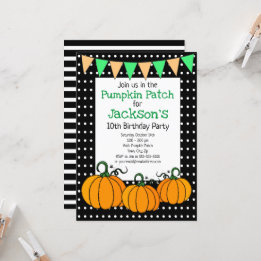 Custom Kids Pumpkin Patch Geburtstag Einladung