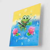 Custom Kid's quadratische Uhr Leaping Frosch Desig (Winkel)