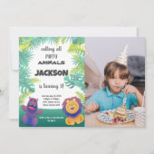 Custom Kids Safari Party laden Einladung (Vorderseite)
