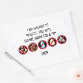 Custom Kids Sesame Nut Dairy Soy Egg Allergie Rechteckiger Aufkleber (Umschlag)