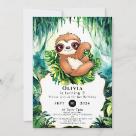 Custom Kids Sloth Birthday Einladung