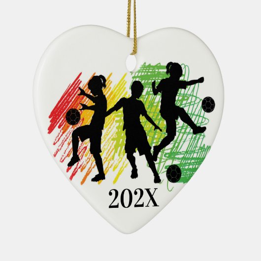 Custom Kids Soccer Player Christmas Ceramic Orname Keramik Ornament (Rechts)