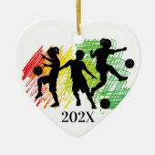 Custom Kids Soccer Player Christmas Ceramic Orname Keramik Ornament (Vorne)