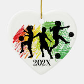 Custom Kids Soccer Player Christmas Ceramic Orname Keramik Ornament (Hinten)