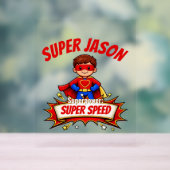 Custom Kids Superhero Name Acrylschild (Neutral)