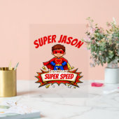Custom Kids Superhero Name Acrylschild (Hochzeit)