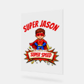 Custom Kids Superhero Name Acrylschild (Winkel)