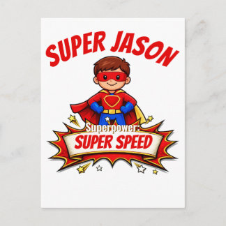 Custom Kids Superhero Name & Superpower Postkarte
