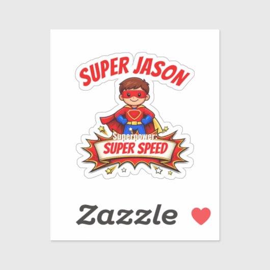 Custom Kids Superhero NameCustom-Cut Vinyl Sticker (Blatt)