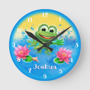 Custom Kid's Uhr Leaping Frosch Design.