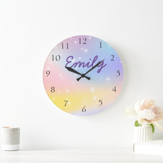 Custom Kids Unicorn Wall Clock Große Wanduhr (Zuhause)