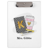 Custom Kindergarten Teacher Black Notebook-Kaffee Klemmbrett (Vorderseite)