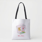 Custom Kindergarten Teacher Pink Book Coffee Tasche (Vorderseite)