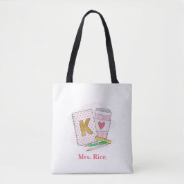 Custom Kindergarten Teacher Pink Book Coffee Tasche