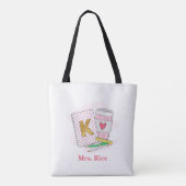 Custom Kindergarten Teacher Pink Book Coffee Tasche (Rückseite)