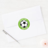 Custom Kindergeburtstag Gastgeschenk Fußball sport Runder Aufkleber (Umschlag)