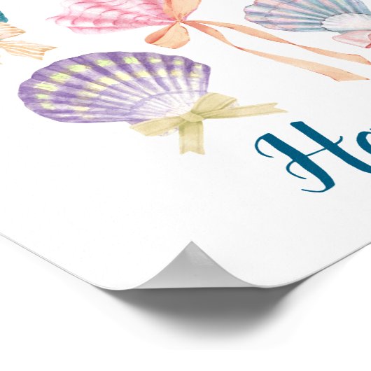 Custom Kinderzimmer Seashell Coquette Print Poster (Ecke)