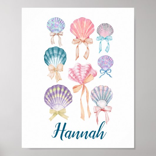 Custom Kinderzimmer Seashell Coquette Print Poster (Vorne)