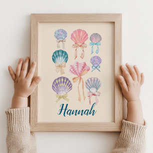 Custom Kinderzimmer Seashell Coquette Print Poster