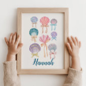 Custom Kinderzimmer Seashell Coquette Print Poster