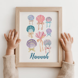 Custom Kinderzimmer Seashell Coquette Print Poster