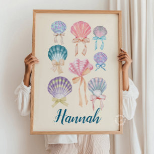 Custom Kinderzimmer Seashell Coquette Print Poster