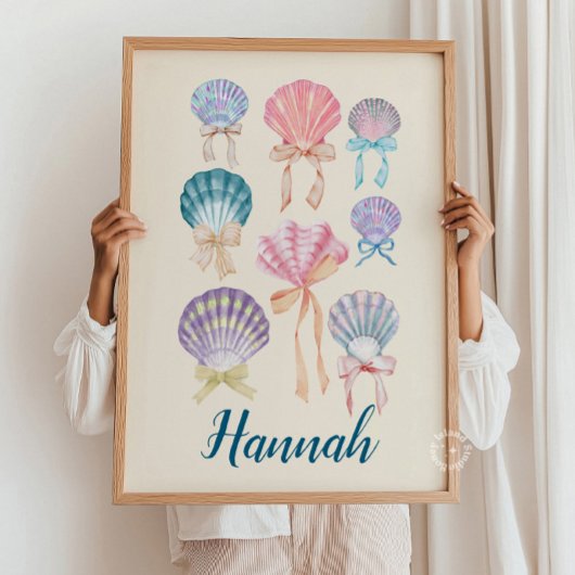 Custom Kinderzimmer Seashell Coquette Print Poster