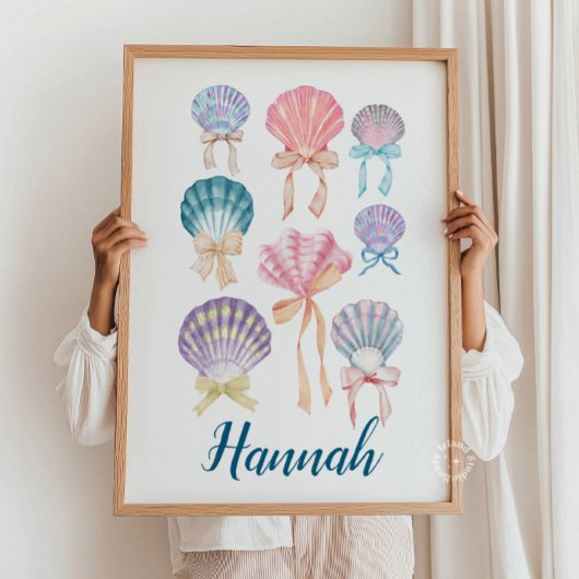 Custom Kinderzimmer Seashell Coquette Print Poster